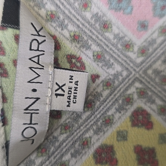 John Mark Multicolor Bohemian Blouse, Size 1X, NWT - Picture 3 of 5
